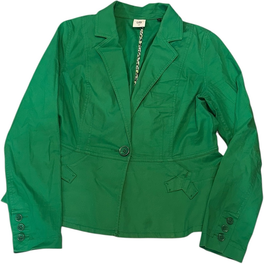 CAbi | Green Cotton Blazer Jacket | Medium | Style 5097 - Picture 5 of 5
